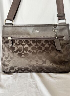 Coach Spencer Signature Nylon Leather Crossbody Style 33483